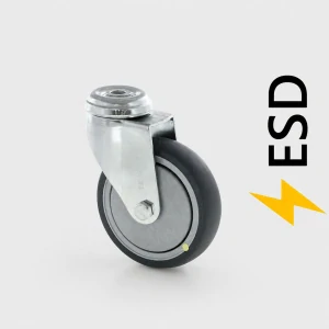 ESD přístrojová kladka otočná/kolečko otočné 75 mm se středovým otvorem, nosnost 60 kg