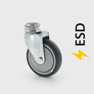 ESD přístrojová kladka otočná/kolečko otočné 100 mm se středovým otvorem, nosnost 80 kg