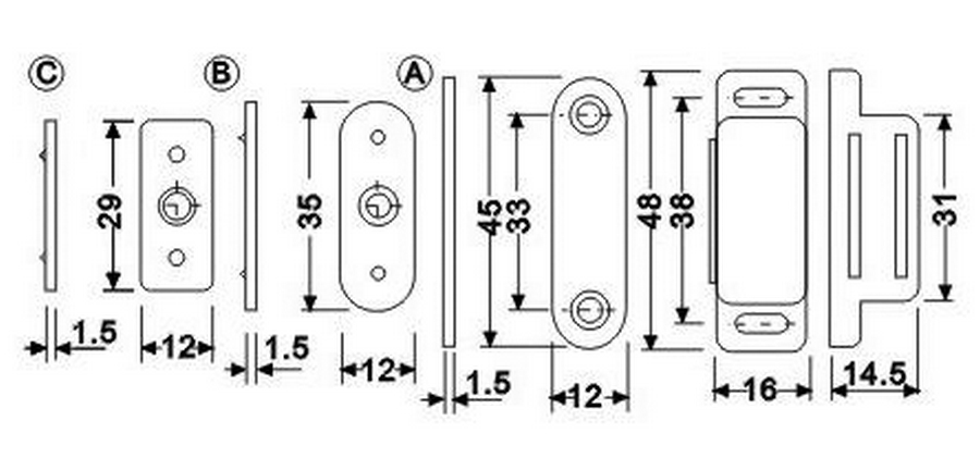 Magnet bílý MC03A