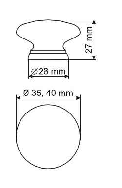 Úchytka - knopka VALERIO D40 buk