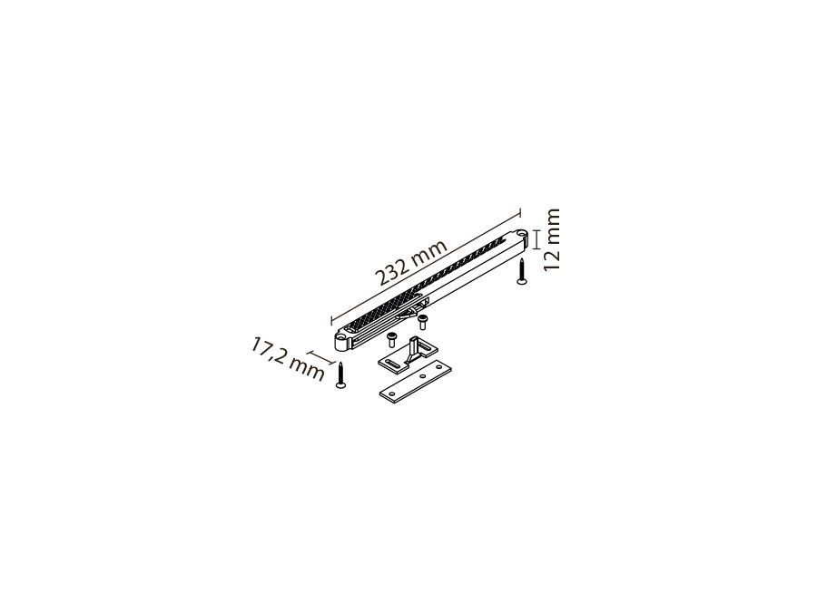 LAGUNA Tlumič dovírání SOLID 1671 do 40 kg/1kř pro horní vedení univerzální, SOLID
