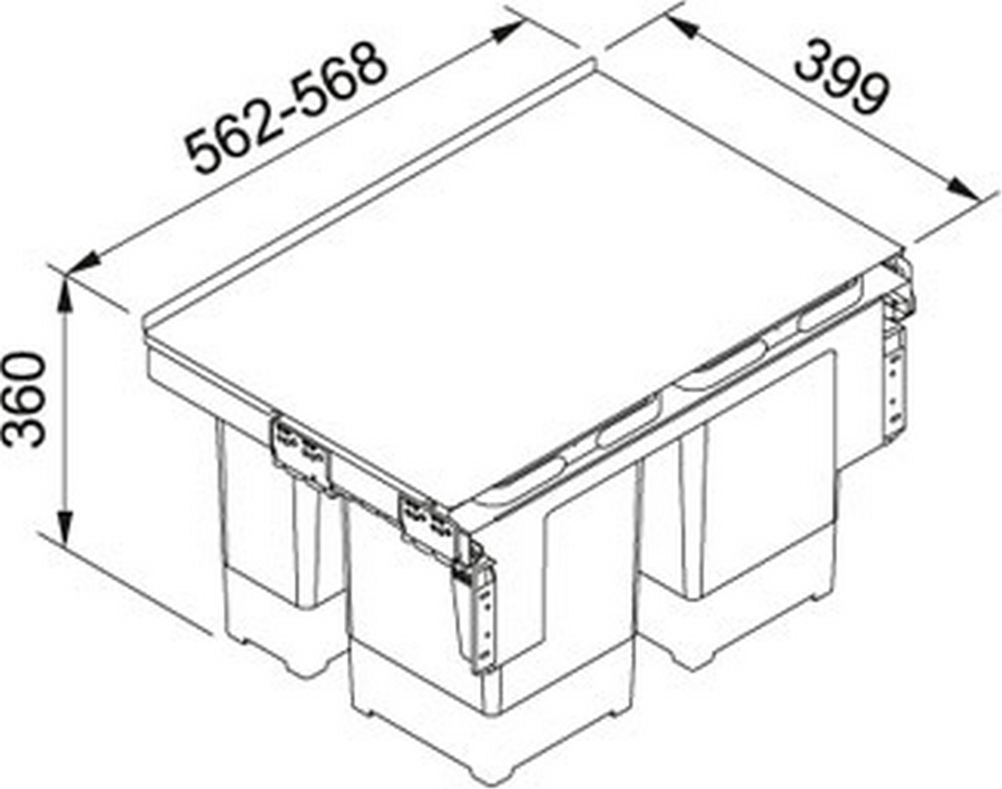 Odpadkový koš FRANKE GARBO 60-4 2 × 8 l, 2 × 12 l