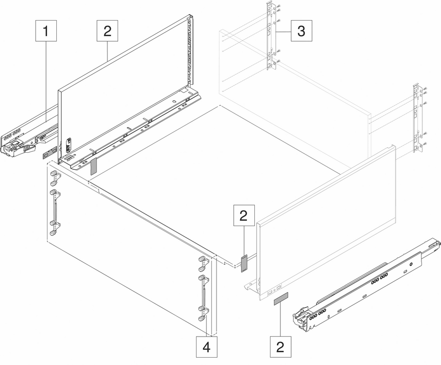 LEGRABOX 500 F 40 kg bílá – komplet