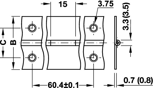 Závěs klavírový HAF 20 × 0,8 mm poniklováno