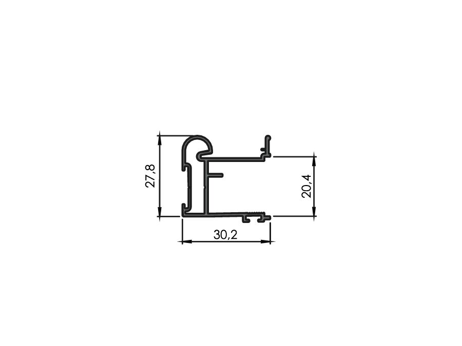 LAGUNA Lišta úchytová RAMA WIDE inox 2,75 m