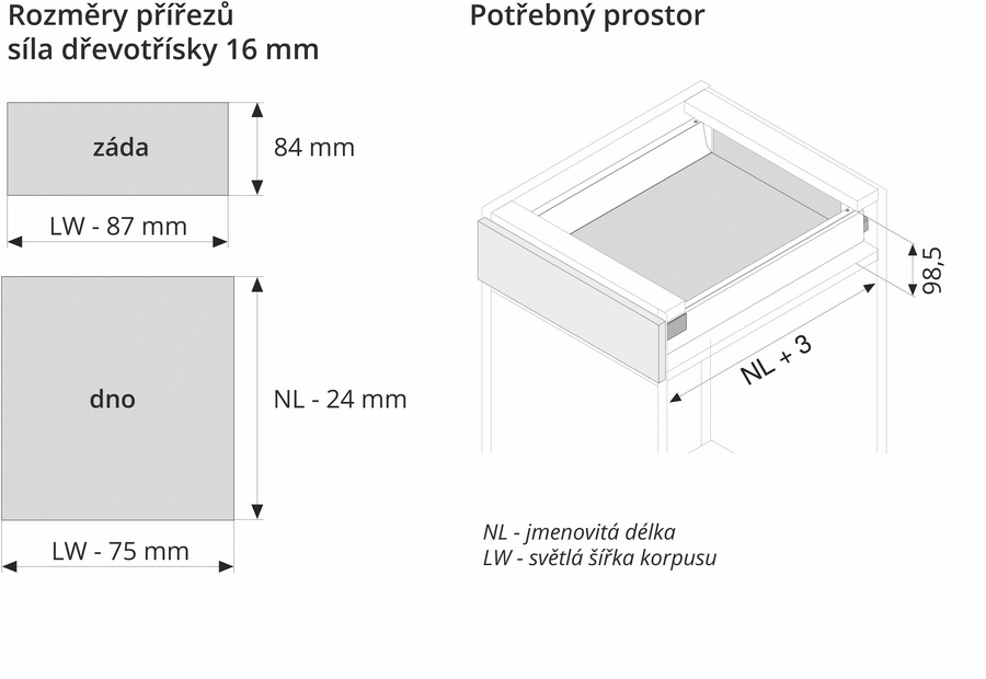 TBX TANDEMBOX antaro 500 M 30 kg šedá – komplet
