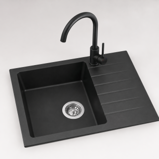 Dřez + baterie SINKS PERFECTO 650 Pureblack + ARCO, černá matná