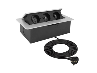 Zásuvka výklopná DL KOMBI BOX 3x zásuvka 230 kabel 1,5 m AL
